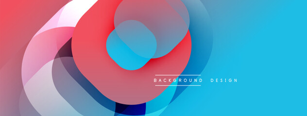 Abstract composition. Overlapping circles, vibrant colors, smooth gradients create dynamic visual effect. Modern design element.