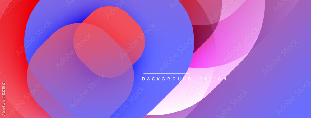 Aufkleber abstract colorful shapes overlap, creating dynamic visual effect. gradient hues blend smoothly, form