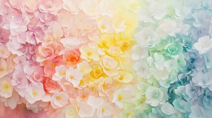 Pastel Rainbow Hydrangea Flower Background Texture