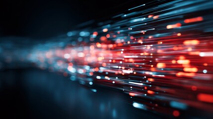 Futuristic glowing upward arrow symbolizing financial growth, technology innovation, and digital business success on dark matrix background