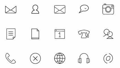 Fototapeta premium contact-us-icons--simple-thin-lines-web-icons-mail.eps