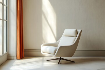 stylish empty chair concept for quiet modern living corner