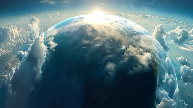 Ozone globe video: earth atmosphere, planetary protection, ozone layer, environmental science, climate change, atmospheric layers, global warming, environmental issues, planet preservation.
