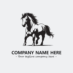 Horse illustration black and white for logo company vector image
