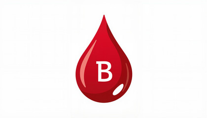 Fototapeta premium Red drop of blood group B, to raise awareness about blood donation