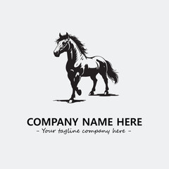 Horse illustration black and white for logo company vector image
