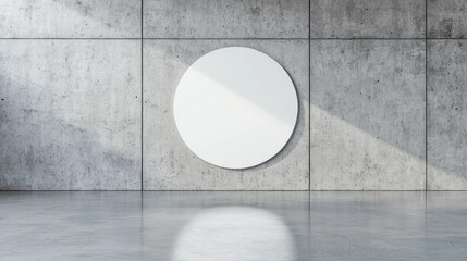 Modern Minimalist Interior with Circular Wall Artwork in Space
