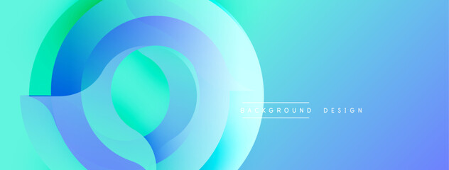 Abstract flowing layers create dynamic visual effect. Soft gradients blend blues, greens, turquoise. Modern design element.