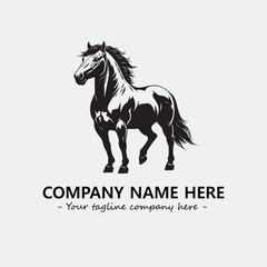 Horse illustration black and white for logo company vector image
