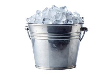 ice in bucket image isolated on transparent
