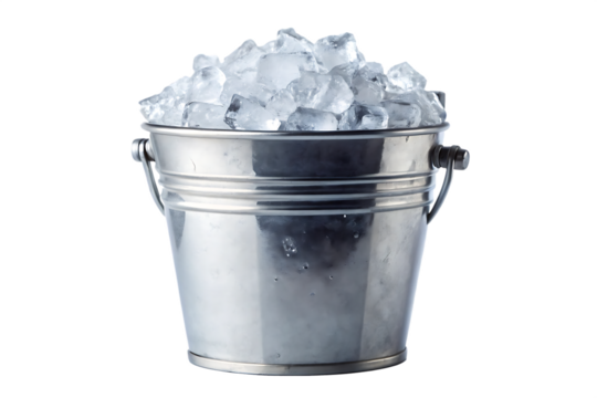ice in bucket image isolated on transparent