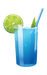 Blueberry Ice Sparkling Drink - Vector Illustration