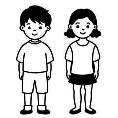 Fototapeta premium Standing-children Download for your creative, school, or design projects.