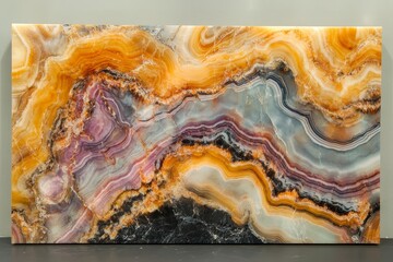 Obraz premium Detailed view of multicolored, patterned stone slab.