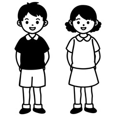 Standing-children   Download for your creative, school, or design projects.