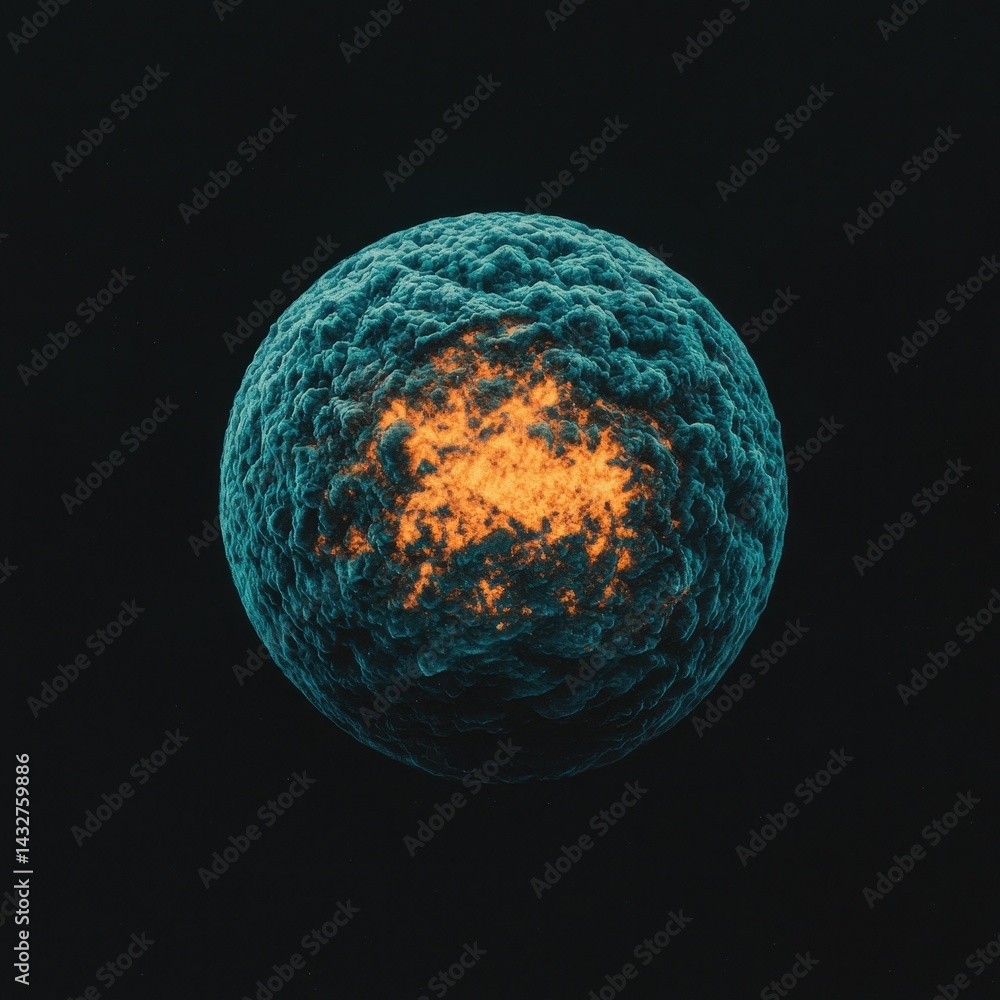 Aufkleber abstract microscopic view of a colorful sphere on black background