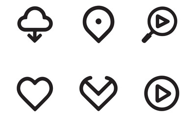 Simple Vector Line Icons - Essential UI Elements