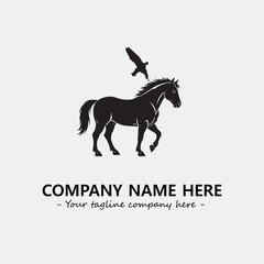 Horse illustration black and white for logo company vector image
