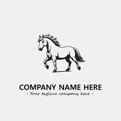 Horse illustration black and white for logo company vector image
