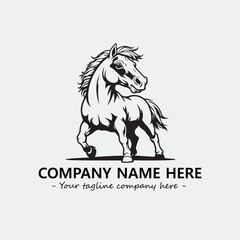 Horse illustration black and white for logo company vector image
