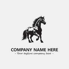 Horse illustration black and white for logo company vector image
