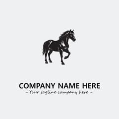 Horse illustration black and white for logo company vector image
