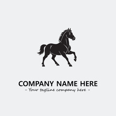 Horse illustration black and white for logo company vector image
