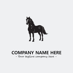 Horse illustration black and white for logo company vector image
