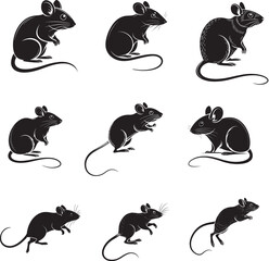 set of Mouse silhouettes