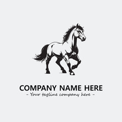 Horse illustration black and white for logo company vector image

