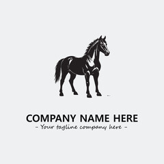 Horse illustration black and white for logo company vector image
