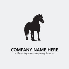 Horse illustration black and white for logo company vector image
