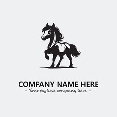 Horse illustration black and white for logo company vector image
