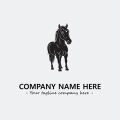 Horse illustration black and white for logo company vector image
