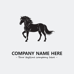 Horse illustration black and white for logo company vector image
