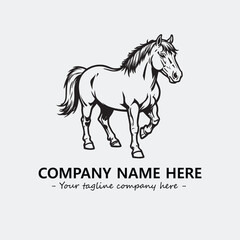Horse illustration black and white for logo company vector image
