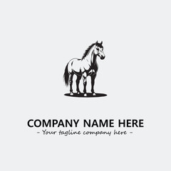 Horse illustration black and white for logo company vector image
