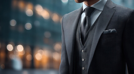 Elegant Dark Grey Suit for a Modern Business Professional