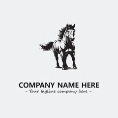 Horse illustration black and white for logo company vector image
