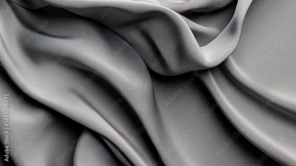 Poster sublime drapery captures the elegance of flowing fabric in soft gray tones illuminated by gentle lig