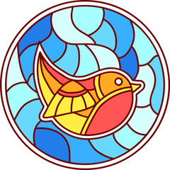 Bird Mandala Stained Glass for Window and Decoration