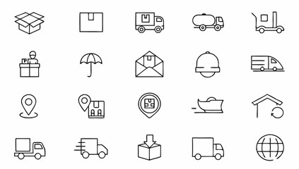 Fototapeta premium delivery-and-logistics-icon-set-with-editable-stro (1).eps
