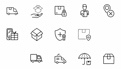 Fototapeta premium delivery-and-logistics-set-of-web-icons-in-line-st.eps