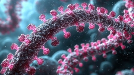 Microscopic View of Coronavirus Structure: A Detailed 3D Render