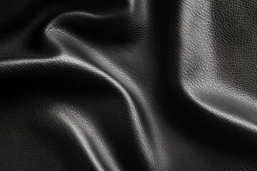 Fototapeta premium Close-up view of dramatic folds in rich black fabric.