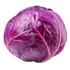 Fototapeta premium Vibrant red cabbage exhibit isolated against a clean transparent background in a simple and natural setting, Red cabbage isolated on transparent background