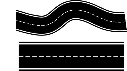road highway symbol. Winding road sign. Modern pathway. Top view on road map. Curve roadway design
