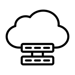 Cloud Server Vetor Line Icon Design