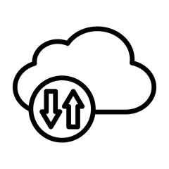Cloud Storage Vetor Line Icon Design