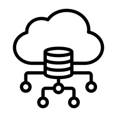 Cloud Infrastructure Vetor Line Icon Design